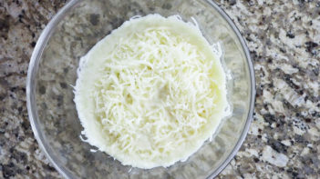 microwave cheese in glass bowl