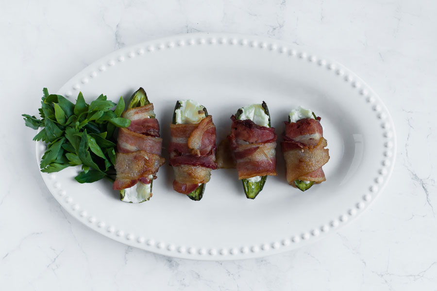 a row of jalapeno poppers