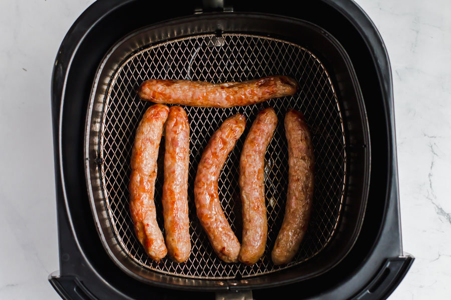 sausage in air fryer basket