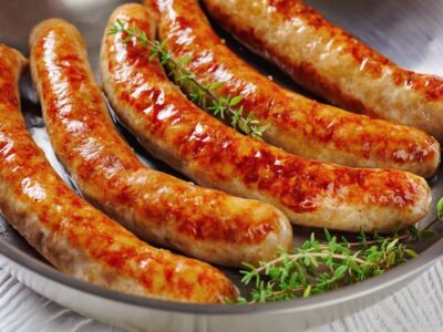 air fryer sausage breakfast plate