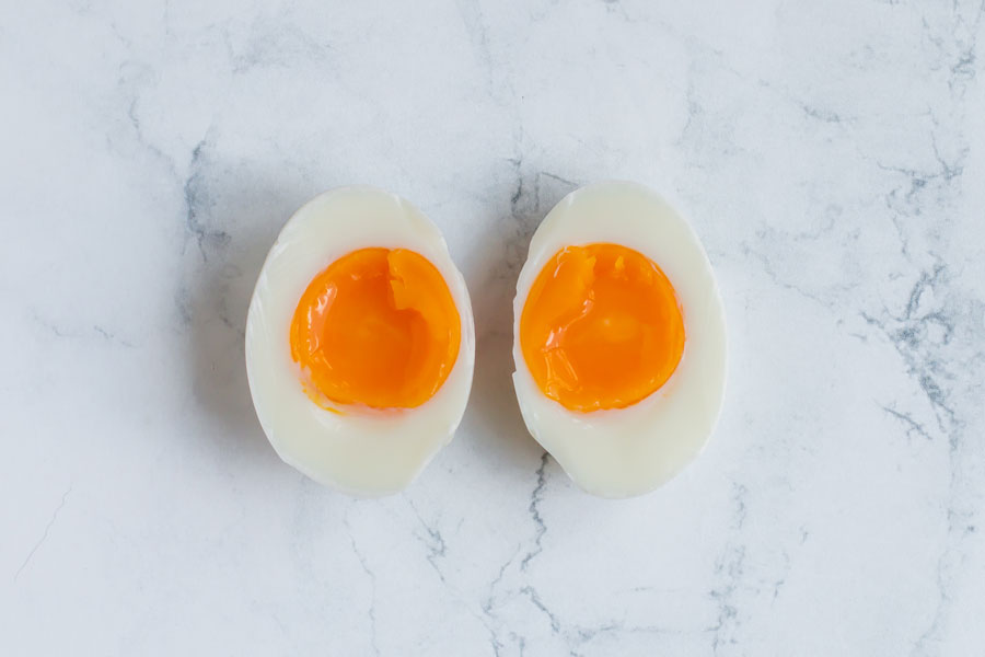 soft boiled eggs cooked in the air fryer