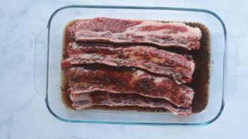 marinating short ribs with korean bbq marinade