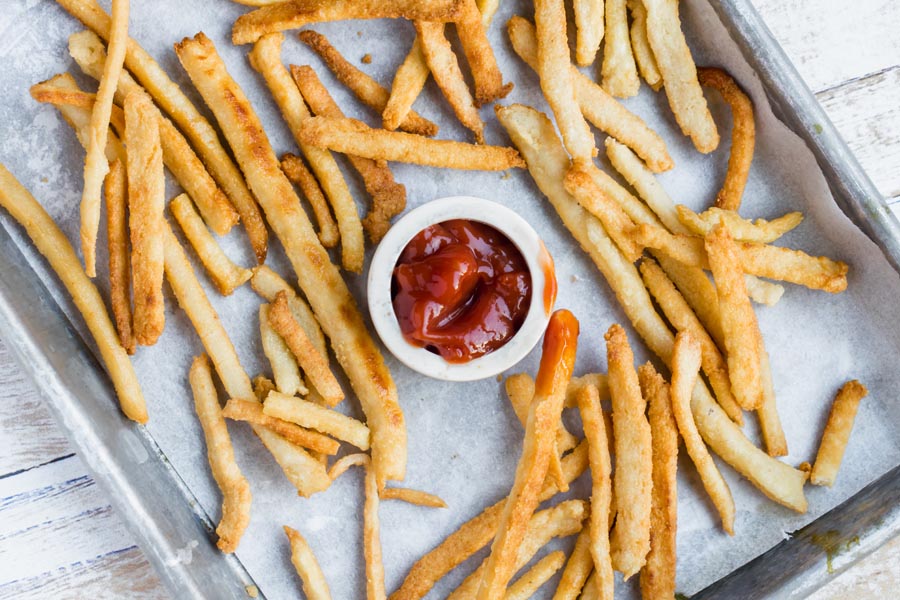 keto fries on a baking tray