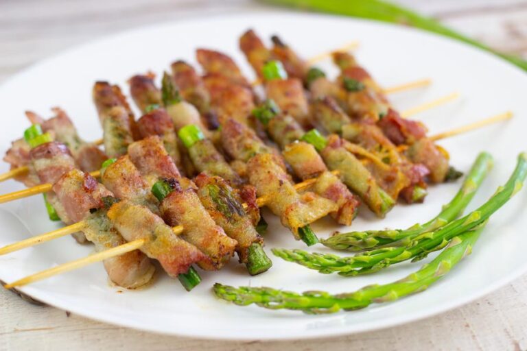 Bacon Wrapped Asparagus Kebabs