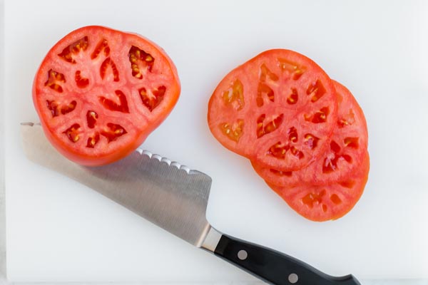 tomatoes with knife