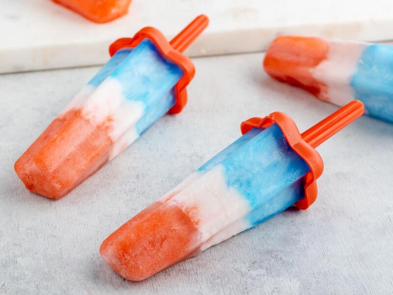 fun summer popsicles as red, white and blue rocket shaped