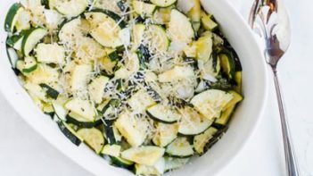 sprinkle parmesan over zucchini