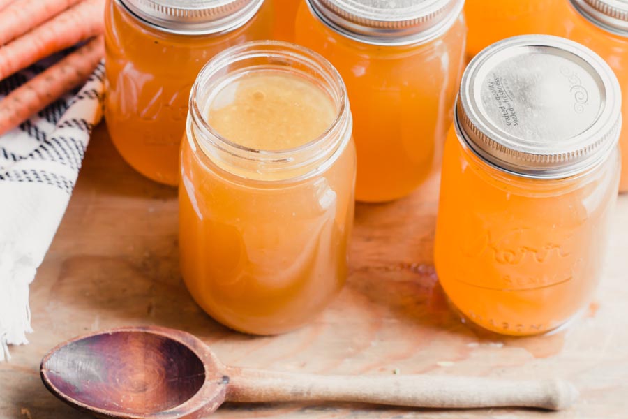 mason jars filled with bone broth