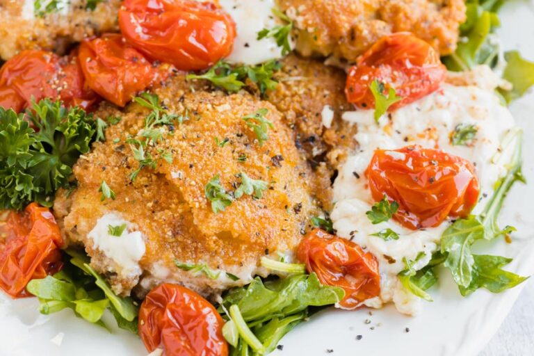 Tomato Burrata Chicken (with panko crust)