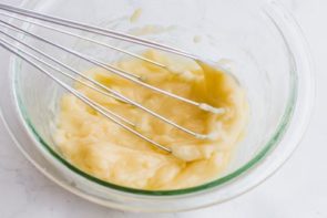 whisking in oil to for mayonnaise based dressing