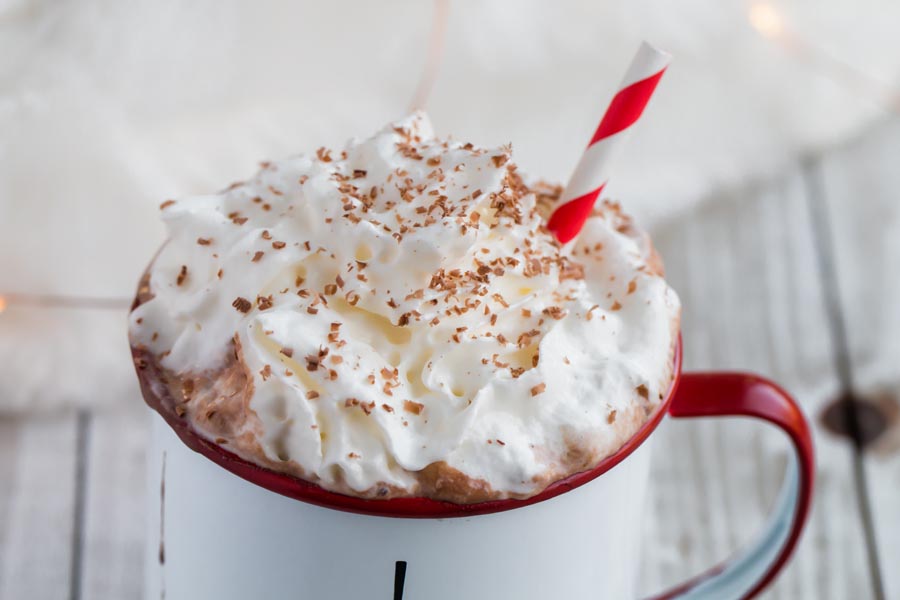 whipped cream on hot chocolate