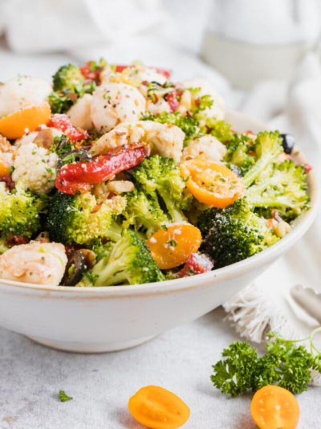 Zesty Italian Keto Salad Broccoli Cauliflower Delight Ketofocus