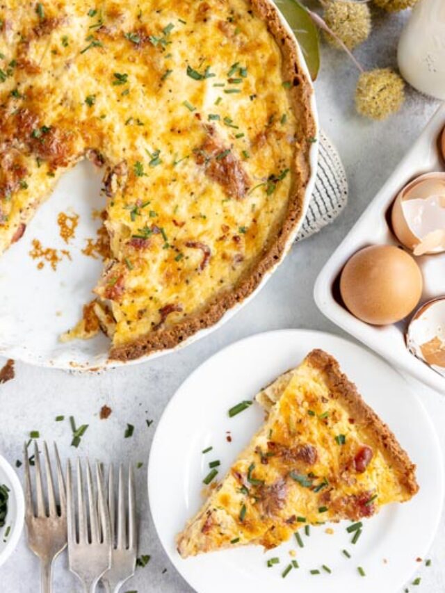 Flaky Keto Bacon and Cheese Quiche for Brunch Ketofocus
