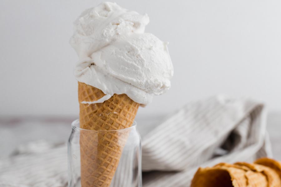 a large vanilla cone in a jar