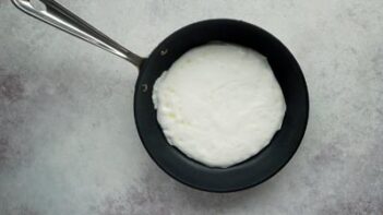 A stillet with egg white wrap inside cooking.