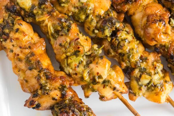Garlic Parmesan Chicken Skewers