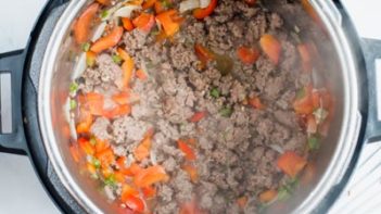 inside view of instant pot with browned meat