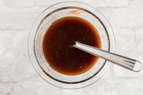 sesame maple sauce in a small bowl