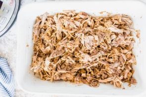 a dish with shredded pork inside