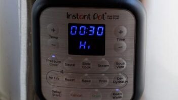 an instant pot face set to 30 minutes on high