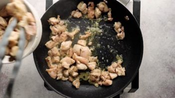 sauted chicken in a skillet