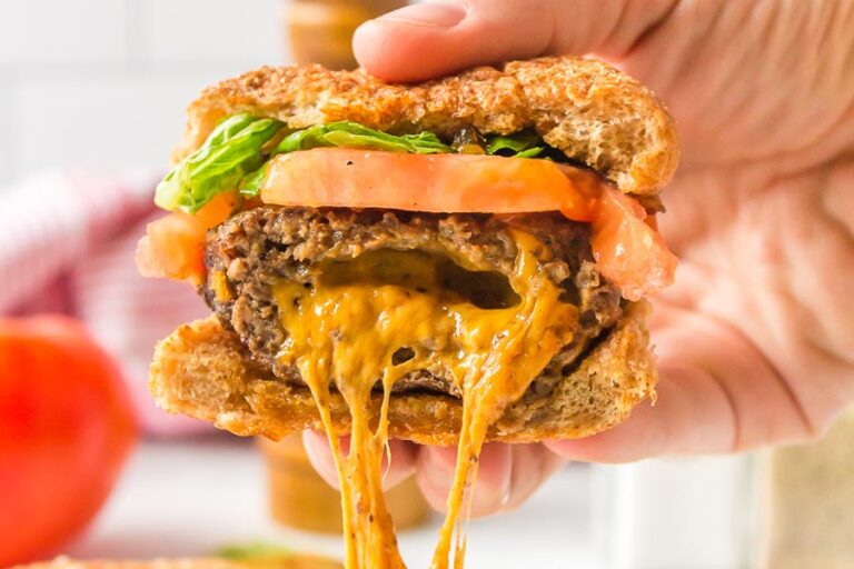 Juicy Lucy Burger (with melted cheese inside every bite )