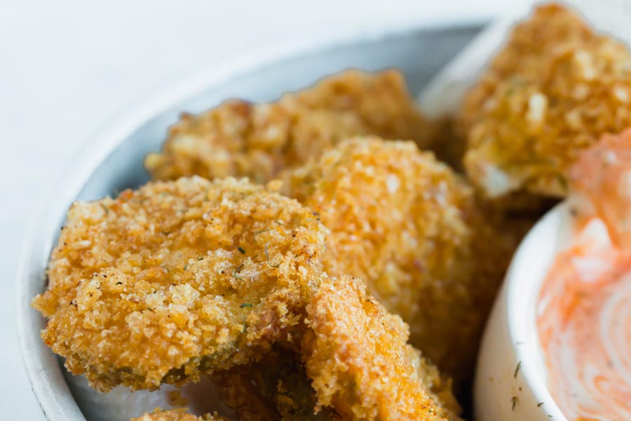keto breaded air fryer pickle with dill