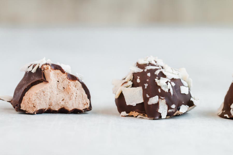 low carb almond joy truffle bite