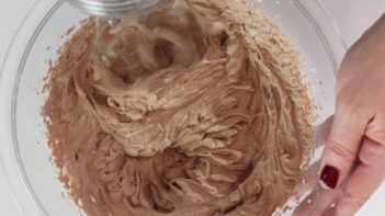 cream chocolate truffle mixture in a bowl