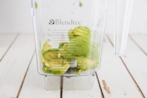 avocado chucks in a blender