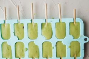 avocado mixture poured into a popsicle mold
