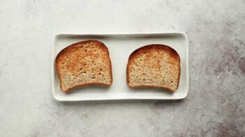 two slices of toasted bread on a plate