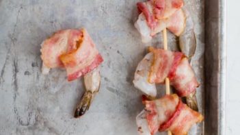 wrap bacon around shrimp