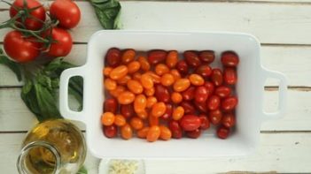 tomatoes in a casserole dish