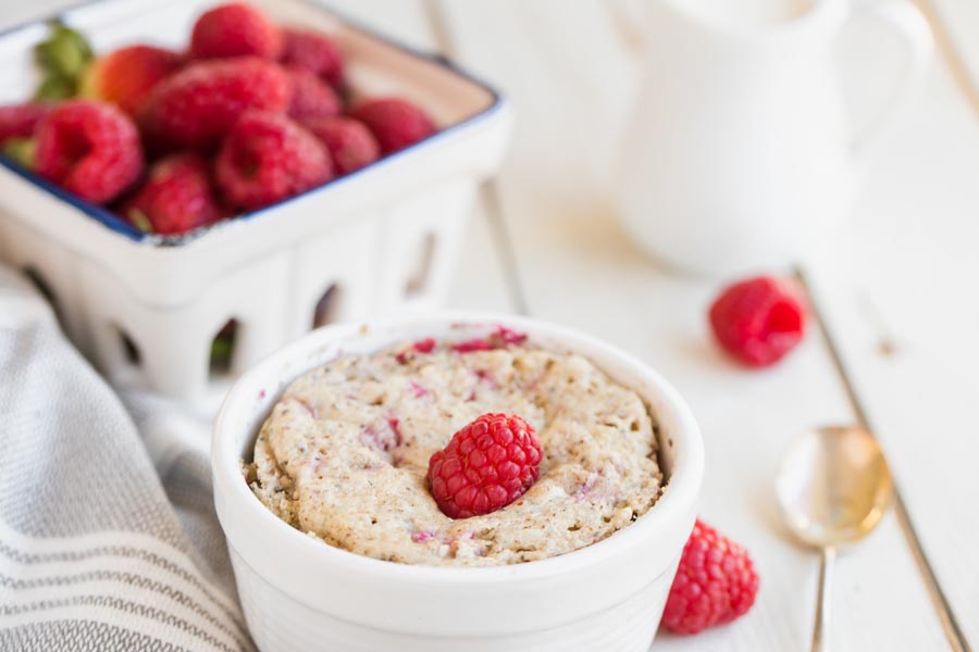 breakfast spread with oatmeal, berries and cream