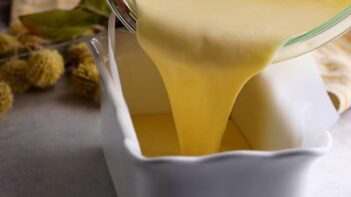 pour batter into a parchment lined loaf pan