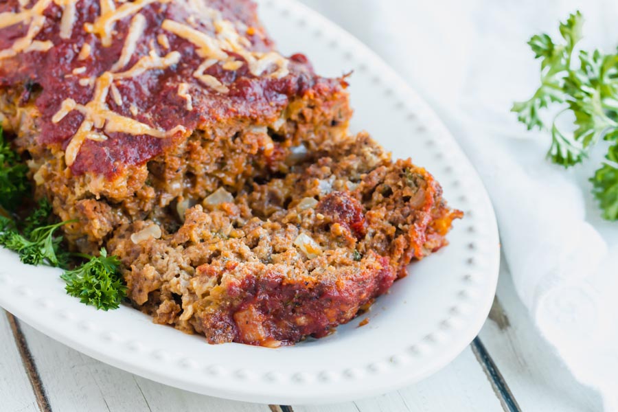 keto meatloaf on a plate