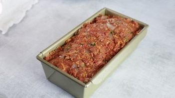 raw meatloaf in a pan