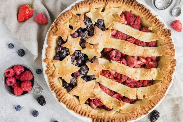 Berry American Flag Pie (Low Carb, No Added Sugar)