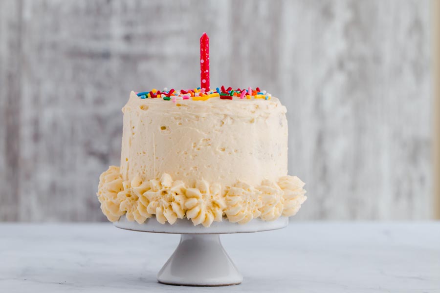 keto birthday cake with a candle