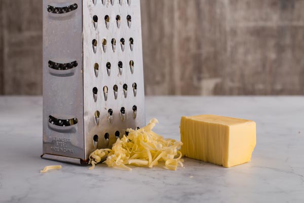 grated butter with cheese grater