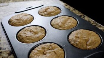 baked low carb biscuits in a shallow muffin tin