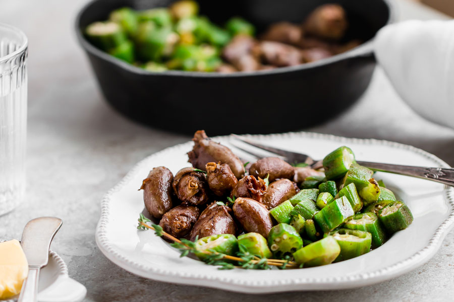 keto butter fried chicken hearts for dinner