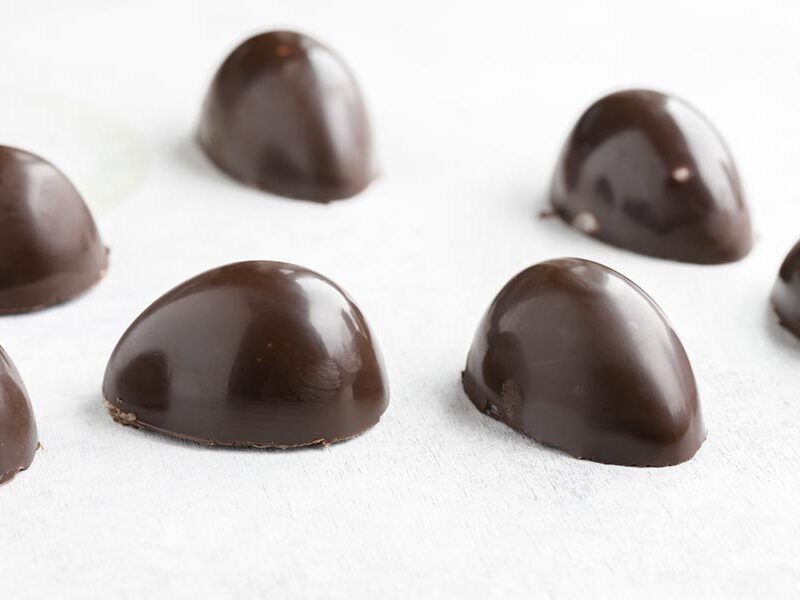 a bunch of chocolate eggs