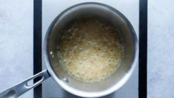 thickened frothy, foamy stage of candy making