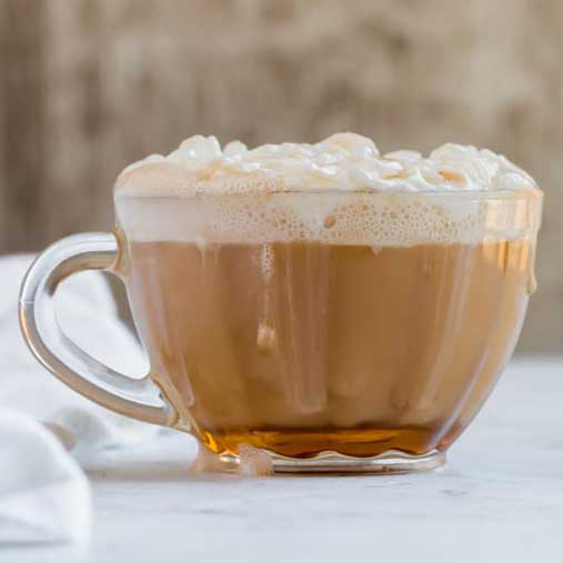 Keto Beverages represented by a keto caramel macchiato