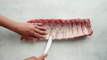 sliding a knife where the membrane should be