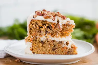 slice of keto carrot cake