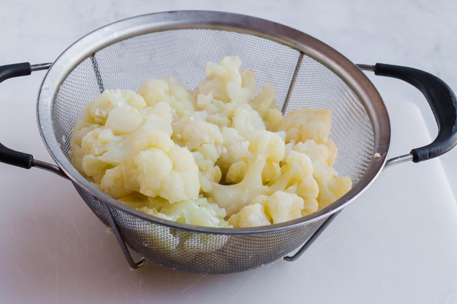 steamed cauliflower in a basket