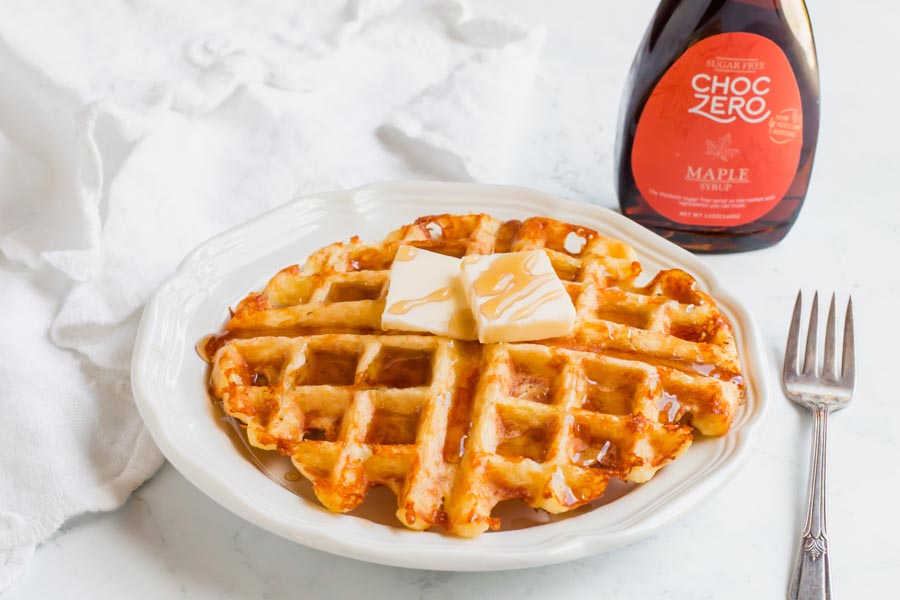 keto chaffle with syrup
